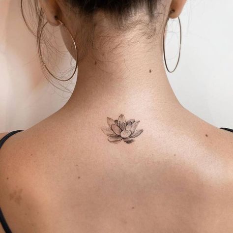 Small Lotus Tattoo, Water Lily Tattoos, Planet Tattoo, Lotus Tattoo Design, Small Pretty Tattoos, Petite Tattoos, Lotus Tattoo, Dainty Tattoos, Spine Tattoos