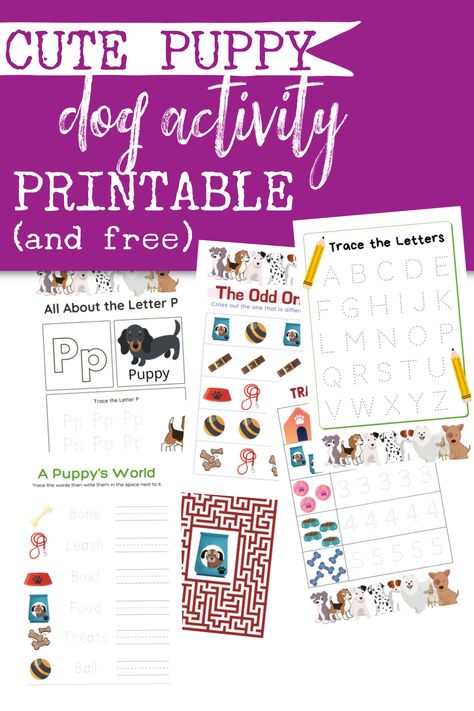 printables, dog printable Puppy Activities, Creative Dog Names, Pet Printables, Words To Spell, Dog Food Ideas, Puppy Mix, Puppy Leash, Puppy Find, Home Printables