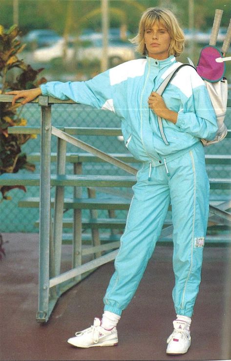 80s Sporty Outfits, 90s Sport Fashion, 90s Tracksuit Outfit, 80s Sports Fashion, 90s Tracksuit, Track Outfits, 80s Sportswear, 1980s Fashion Trends, Vintage Tracksuit