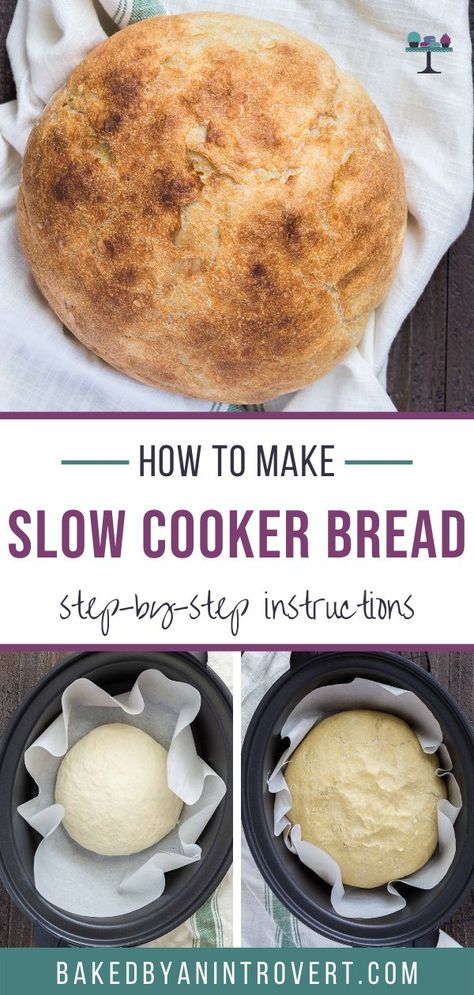 Crock Pot Bread, Slow Cooker Bread, Slow Cooker Baking, Homemade Bread Recipes Easy, Slow Cooker Dinner, Easy Bread Recipes, Crock Pot Slow Cooker, Crockpot Recipes Slow Cooker, Easy Slow Cooker