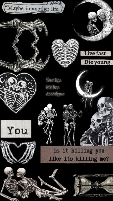 #love #skeletons #skeletonsinlove #skeletonlovers #wallpaper #lovecore #black #blacandwhite #white Love Skulls Couple Aesthetic, Grey Skeleton Wallpaper, Skeleton Flipping Off Wallpaper, Black And White Love Wallpaper, Flip Off Wallpaper, Lovecore Black, Skeleton Art Aesthetic, Lovecore Wallpaper, Lovecore Art Drawing