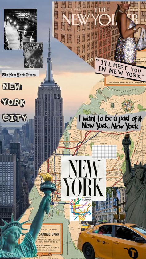 New York 🌃 New York Asthetics Photos Wallpaper, New York Motivation, New York Asthetics, New York Mood Board, Recap Aesthetic, New York Collage, Wallpaper Nyc, Aesthetic New York, New York Broadway