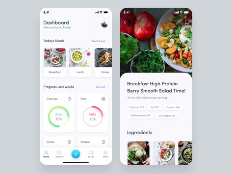 Meal Planner Application Design by Masudur Rahman  Meal Planner App, Meal Planning App, Meal Planning Template, Home Planner, Application Design, Ui Design Inspiration, App Ui Design, Mobile App Design, Ux Ui