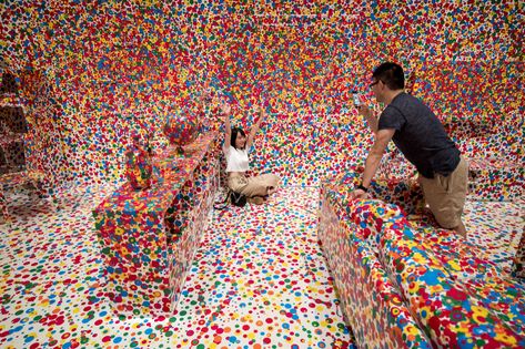 To Infinity and Beyond: Inside The Obliteration Room at the Cleveland Museum of Art Obliteration Room, Famous Artworks, Dot Stickers, Famous Artwork, Cleveland Museum Of Art, Art Japonais, Yayoi Kusama, White Room, To Infinity And Beyond