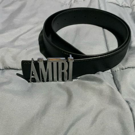 Amiri Men’s Logo Silver Buckle Black Leather Men’s Belt 40 Mike Amiri, S Logo, Black Faux Leather, Leather Men, Black Leather, Faux Leather, Buckle, Plus Fashion, Silver