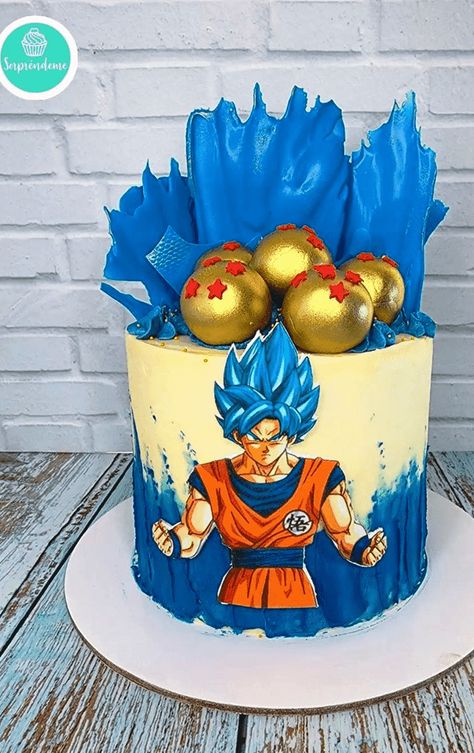 Goku Cake Design, Dragonball Cake Ideas, Dbz Party Ideas, Dragon Ball Z Birthday Cake Ideas, Dragon Ball Z Cake Birthdays Goku, Dragonball Z Birthday Cakes, Dragon Ball Z Birthday Party Ideas Goku, Birthday Cake For Boys 9th Birthday, Dragonball Birthday Cake