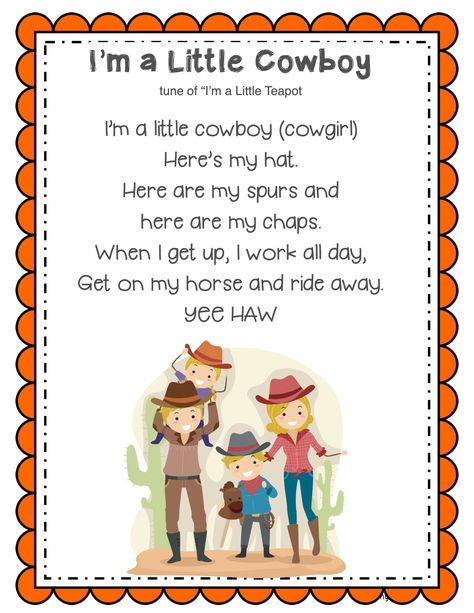 Cowboy Gross Motor Activities, Cowboy Week Preschool, Cowboy Songs Preschool, Western Week Preschool Crafts, Rodeo Lesson Plans Preschool, Texas Week Preschool, Rodeo Preschool Activities, Wild West Toddler Activities, Preschool Rodeo Activities