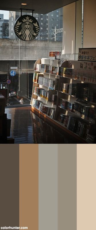 Books And Cafe. Color Scheme Coffee Shop Colors Palette, Cafe Color Palette Interiors, Cafe Color Scheme, Coffee Shades Color Palettes, Cafe Colour Palette Coffee Shop, Coffee Aesthetic Color Palette, Cafe Color Palette, Starbucks Store, Interior House Colors