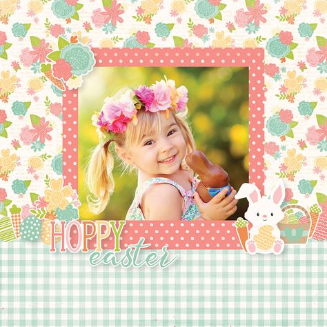 Easter Scrapbooking, Easter Scrapbook, Baby Scrapbook Album, Scrapbook Design Layout, Baby Scrapbook Pages, Holiday Scrapbook, Scrapbooking Layouts Baby, Scrapbook Layout Sketches