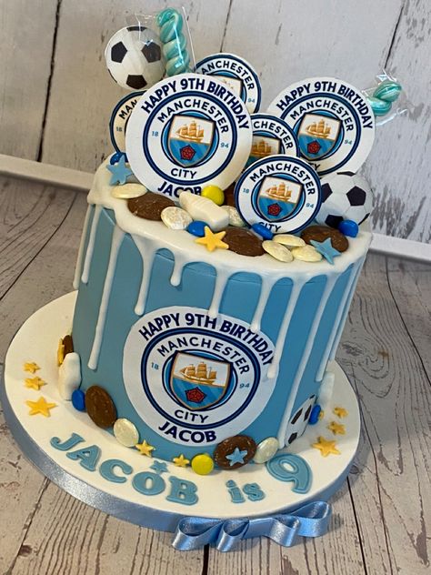 Blue Drip Cake, Football Cakes, City Cake, 6th Birthday Cakes, Bar Mitzva, Football Cake, Photoshop Design Ideas, 50th Birthday Cake, Cake Making