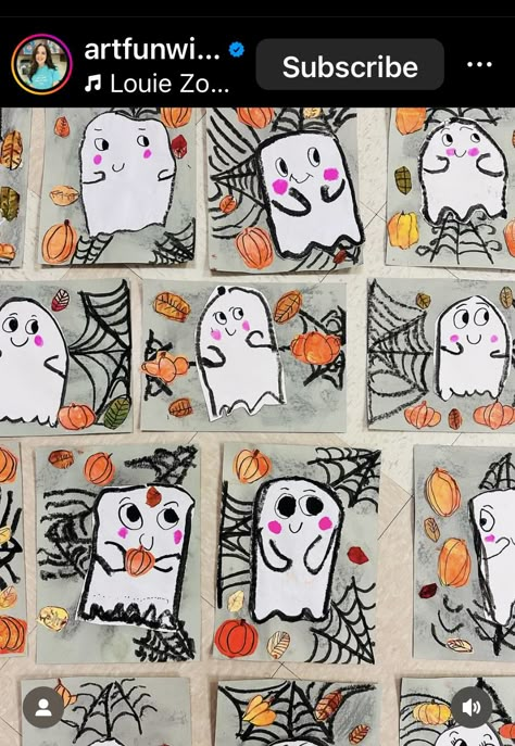 Fall Halloween Crafts Kindergarten, How To Make Friends With A Ghost, Ghost Art Projects For Preschoolers, Ghost Art Kindergarten, Ghost Art For Preschool, Preschool Book Crafts Art Projects, Monster Activities For Kindergarten, Grade 1 Halloween Art, Ghost Art Preschool