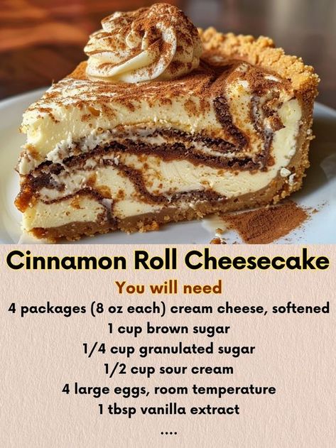 Unique Cafe Food Ideas, Hairstyles Thanksgiving, Interesting Desserts, Roll Cheesecake, Cinnamon Cheesecake, Cinnamon Roll Cheesecake, Digestive Biscuits, Graham Cracker, How Sweet Eats