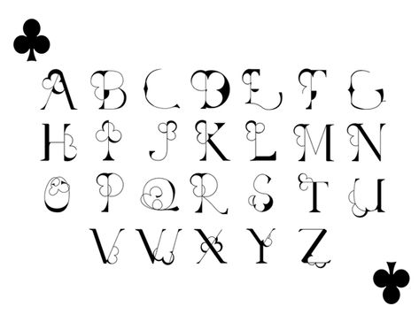 Playing Cards The particular fonts used in these charts were provided to the Unicode Consortium of different font designers, who own the rights to the fonts. Description from blackleopardsfc.com. I searched for this on bing.com/images Playing Card Font, Weird Fonts, Gfx Ideas, Fonts To Draw, Coffee Shop Designs, Card Fonts, Graffiti Lettering Alphabet, Coffee Shop Branding, Elegant Script Fonts