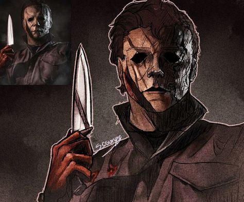 Michael Myers Without Mask, Michael Myers Fanart, Michael Myers Fan Art, Michael Myers Dbd, Slasher Fanart, Halloween Fanart, Skeleton Horror, Michael Myers Art, Horror Fanart