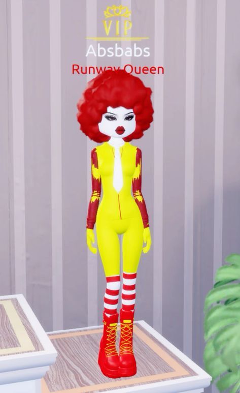 Dress To Impress Wendy’s Mascot, Food- Inspired Dress To Impress, Food Inspiration Dress To Impress, Food Inspired Dti Outfit, Food Inspired Dress To Impress Outfit, Dress To Impress Theme Food Inspired, Dress To Impress Theme Fast Food Mascot, Fastfood Mascot Dress To Impress, Food-inspired Dress To Impress