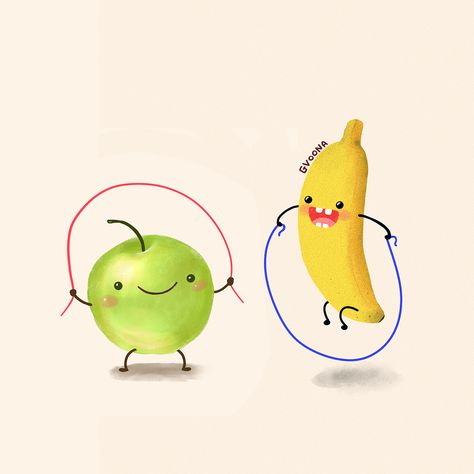 Healthy Illustration Art, Healthy Illustration, Happy Fruit, Funny Fruit, Food Cartoon, Illustrator Art, Food Graphic Design, Doodle On Photo, Fruit Illustration