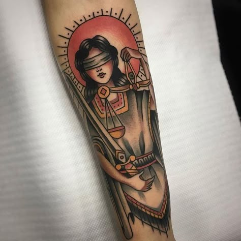 Scales Of Justice Tattoo, Lady Justice Tattoo, Justice Tattoo, Tattoos Matching, Scale Tattoo, Libra Tattoo, Tattoos Pictures, Lady Justice, Back Of Shoulder Tattoo