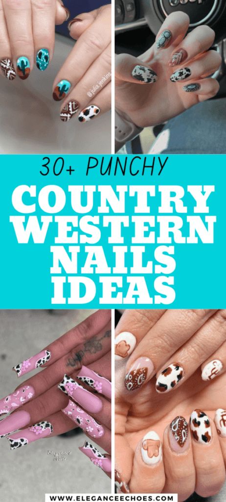 Western Style Nails Ideas, Western Toenails, Texas Nails Designs Ideas, Southwest Nails Design, Cowboy Nails Design Cowgirl, Country Gel Nails, Rhinestone Cowgirl Nails, Country Girl Nail Ideas, Country Inspired Nails