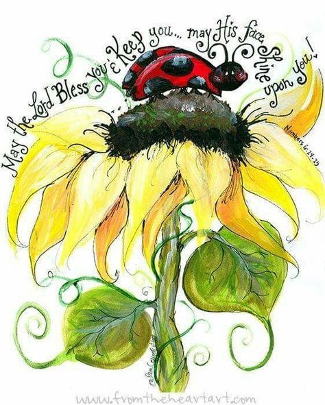 A Ladybug, Verse Art, Bible Art Journaling, Tea Gifts, Scripture Art, Sunflower Print, E Card, Bible Art, Heart Art