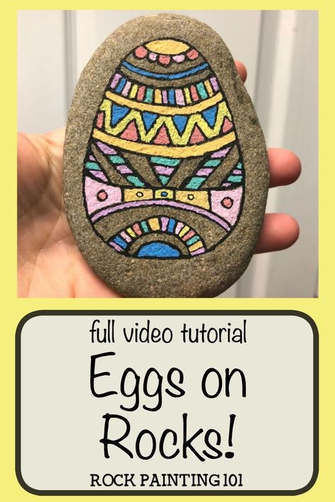 Create this fun Zendoodle style Easter Egg painted rock. This Easter rock painting idea is perfect for hiding Easter rocks, decorating your Easter table, or Giving as an Easter gift. #easteregg #paintedrock #rockpainting101 Egg Rock Painting, Rock Painting Idea, Easter Rocks, Egg Rock, Egg Decor, Painting 101, Rock Painting Tutorial, Paint Rocks, Story Stones