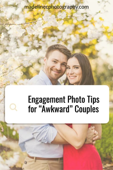 Looking for engagement photo tips? Here are 4 tips for "awkward" couples to book their engagement photos before their 2022 or 2023 wedding. Engagement Photos For Awkward Couples, No Touch Engagement Photos, Unique Engagement Photos Creative Fun, Diy Engagement Photos, Engagement Photos Tips, Popular Wedding Colors, Unique Engagement Photos, Photography Trends, Spring Wedding Colors