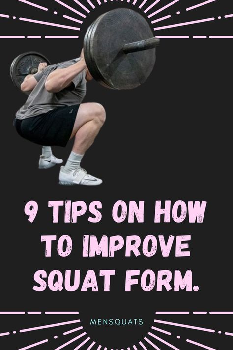 9 Tips on how to improve squat & better squat technique. How To Improve Your Squat, How To Improve Squat Depth, Back Squat Form, Dumbell Squats, Squat Depth, Squat Program, Squat Technique, Overhead Squat, How To Squat Properly