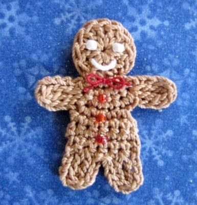 Crochet Gingerbread Man Gingerbread Crochet, Crochet Gingerbread, Crochet For Christmas, Xmas Crochet, Crochet Appliqué, Crochet Embellishments, Crocheted Christmas, Crochet Holiday, Crochet Appliques