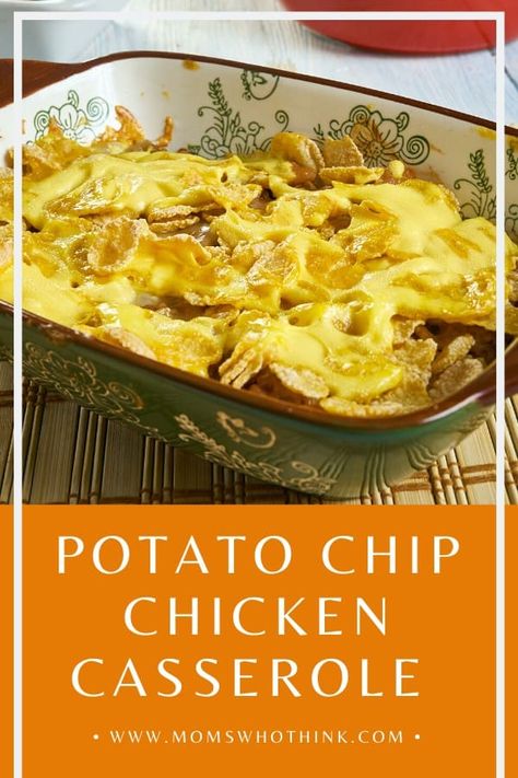 Chicken Casserole With Potato Chips, Potato Chip Chicken Casserole, Chip Chicken, Potato Chip Chicken, Sour Cream Potatoes, Baked Potato Chips, Chicken Potato Bake, Potato Chip Recipes, Chicken Fricassee