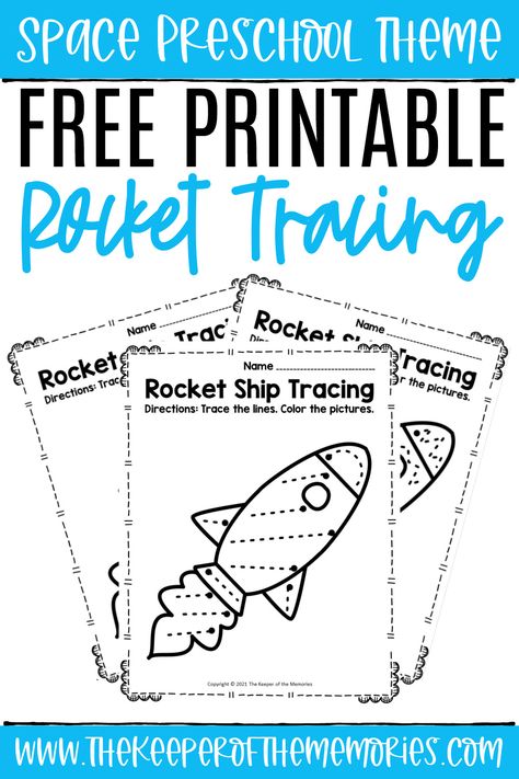 Preschool Rocket, Tracing Practice Preschool, Printable Rocket, Tracing Preschool, Space Theme Preschool, Space Preschool, Handwriting Activities, Fine Motor Activities For Kids, Free Preschool Printables