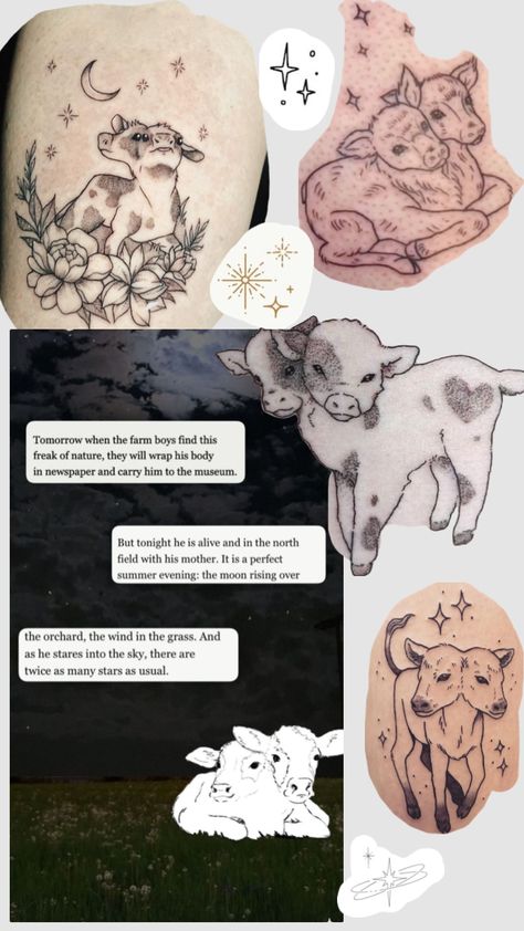 Two-headed calf Matching Calf Tattoos For Women, Tattoos For Three Siblings, Baby Calf Tattoo, Two Headed Calf Wallpaper, Two Headed Calf Tattoo Traditional, Double Headed Calf Tattoo, Two Headed Calf Tattoo Design, Two Headed Calf Tattoo Poem, 2 Headed Animals Tattoo