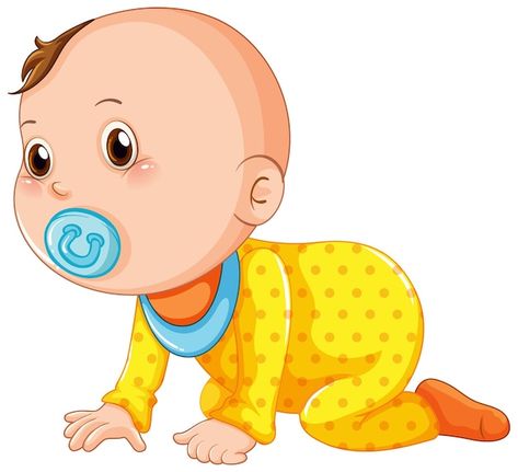 Cartoon Character Illustration, Baby Crawling, Crawling Baby, Baby Clip Art, Daycare Crafts, Cartoon Drawing, Cityscape Photos, Logo Banners