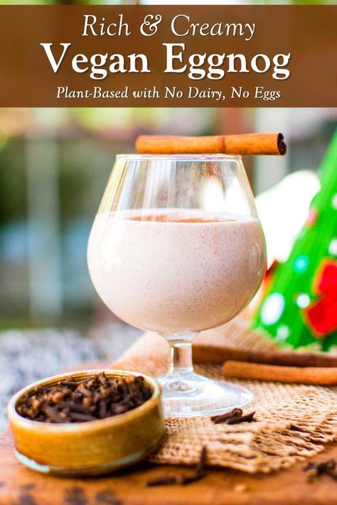 Vegan Holiday Drinks, Vegan Eggnog Recipe, Dairy Free Egg Nog, Vegan Christmas Desserts, Coquito Recipe, Vegan Eggnog, Eggnog Recipe, Egg Nog, Vegan Holidays