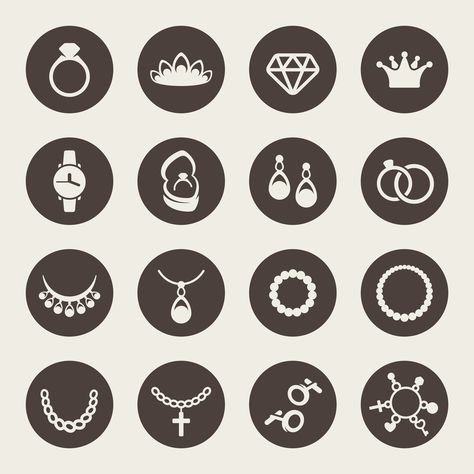 Jewelry Icon Set #Set #Jewelry #Icon Jewelry Logo Ideas, Jewelry Icon, Handmade Accessories Ideas, Icon Jewelry, Small Business Instagram, Gold Wallpaper Background, Black And White Instagram, Amazon Clothing, Drawing Accessories