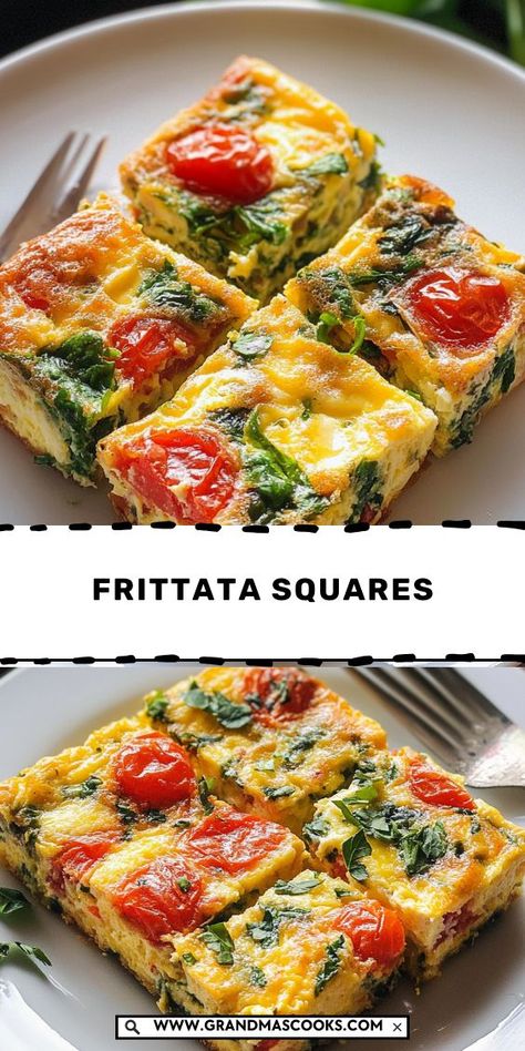 Looking for a quick, healthy breakfast or snack? These frittata squares are loaded with veggies, eggs, and cheese—perfect for meal prep and easy to grab on the go! Easy Egg Frittata, Veggie Frittata Recipes, Frittata Recipes Healthy, Egg Frittata Recipes, Healthy Hearty Breakfast, Fritata Recipe, Frittata Recipes Breakfast, Easy Frittata Recipe, Egg Frittata