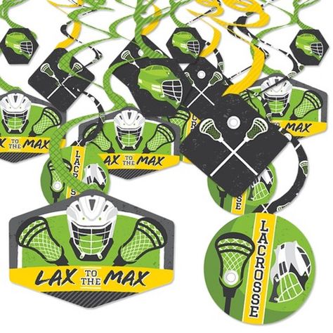 Big Dot of Happiness Lax to the Max Lacrosse Party Hanging Decor Party Decoration Swirls Set of 40 Lacrosse Party Decorations, Lacrosse Decorations, Hockey Birthday Cake, Lacrosse Party, Sports Baby Shower Theme, Team Party, 10 Count, Sports Themed Party, Big Dot Of Happiness