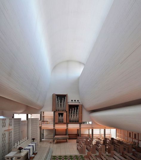 Jorn Utzon, Religious Architecture, Church Architecture, Space Architecture, Church Design, Modern Buildings, Space Design, Contemporary Architecture, Modern Architecture