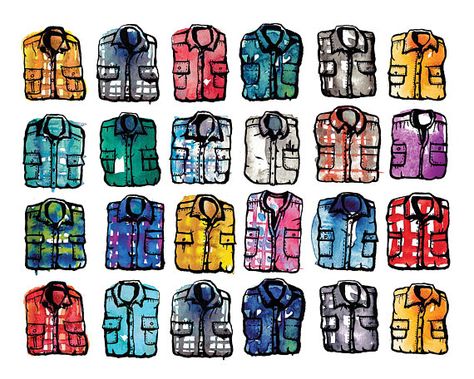 Cozy Plaid Flannel Shirts Illustration by Jacque Oman Clinton, watercolor and ink, 8x10" Art Print for sale on Etsy: https://www.etsy.com/shop/JacqueOmanClinton Shirts Illustration, Colorful Modern Art, Farm Wall Decor, Wall Decor Colorful, Entryway Art, Ink And Watercolor, Shirt Illustration, 8x10 Art Prints, Plaid Shirts