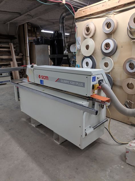 2007 SCM Olympic K201 Plus Edgebander  Nice edgebander in a compact size.  $10,250.00  #machineryassociates #woodworking #machinery #machining #edgebander #usedequipment #usedmachinery Desk Spaces, Bench Desk, Used Woodworking Machinery, Woodworking Machinery, Work Bench, Electronics Circuit, Magazine Layout, Woodworking, Size 10