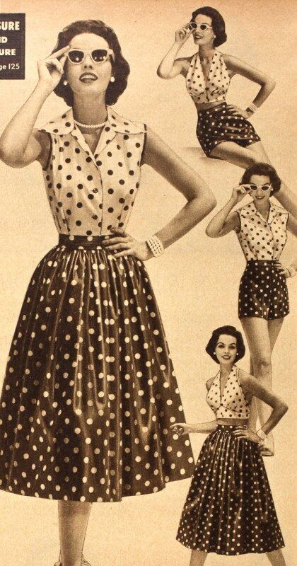 Travelling Light: Weekend Wardrobes — Tuppence Ha'penny Vintage 40s Mode, Polka Dot Dresses, Vintage Fashion 1950s, 50's Fashion, 1950 Fashion, Well Dressed Women, Look Retro, Fashion 1950s, Retro Mode