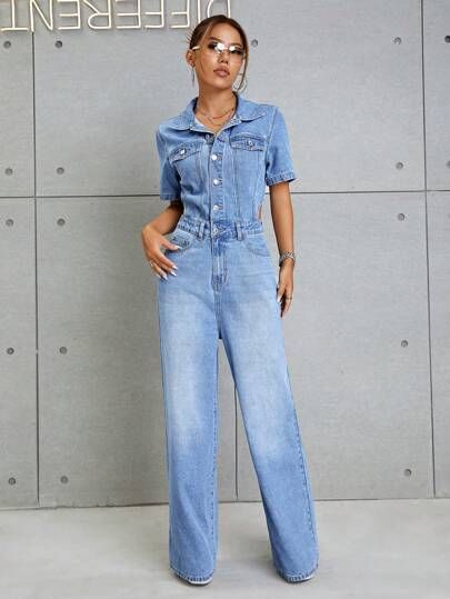 Jean Jumpsuit Outfit, Denim Jumpsuit Outfit, Frayed Denim Jacket, Jumper Outfit, Printed Denim Jacket, Jumpsuit Outfit, Comfortable Sweater, Jumpsuit Online, Frayed Denim