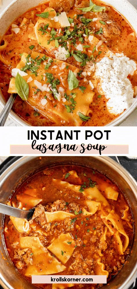 Instant Pot Lasagna Soup, Instant Pot Lasagna, Different Types Of Cheese, Instant Pot Pasta Recipe, Lasagna Soup Recipe, Pot Lasagna, Traditional Lasagna, Instant Pot Soup Recipes, Best Instant Pot Recipe