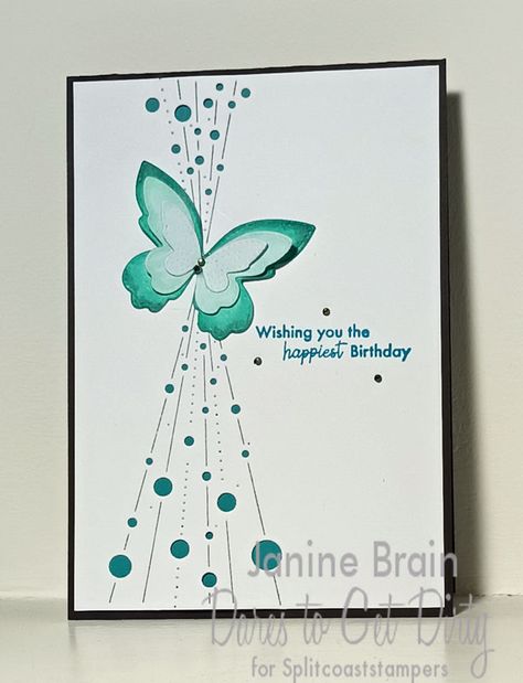 Bubble Burst, Butterfly Cards Handmade Simple, Birthday Cards With Butterflies, Dragonfly Birthday Cards, Butterfly Birthday Cards Handmade, Layered Cards Handmade, 60th Birthday Cards For Ladies Handmade, Butterfly Birthday Card, Su Cards 2023