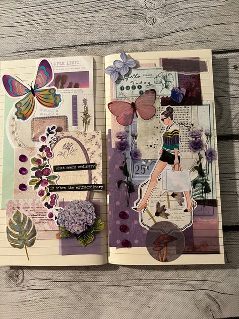 Vintage Scrapbook Ideas, Scrapbook Journal Ideas, Vintage Scrapbooking, Art Coquillage, Diy Journal Books, Creative Scrapbook, Scrapbook Book, Bullet Journal Diy, Art Journal Therapy