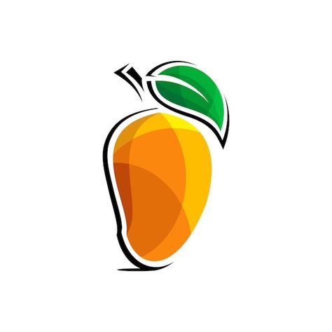 Fresh mango fruit logo design vector | Premium Vector #Freepik #vector #mango-icon #orange #mango-logo #fruit-market Fruit Branding, Fruit Logo Design Ideas, Mango Vector, Brand Background, Mango Logo, Food Delivery Packaging, Fresh Logo Design, Mango Sago, Graphic Designer Studio