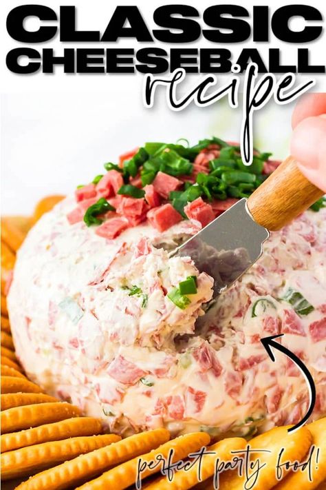 Best Cheese Ball, Classic Cheese Ball, Homemade Crackers Recipe, Savory Dips, Cream Cheese Corn, Cream Cheese Ball, Cheese Ball Recipe, Ball Recipes, Delicious Appetizers