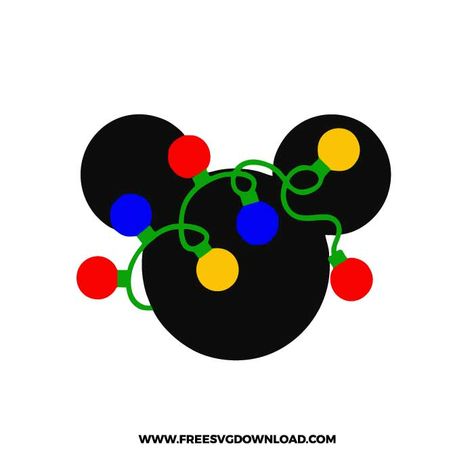 Disney Car Accessories, Christmas Svg Free, Christmas Light Svg, Disney Christmas Party, Christmas Svg Files Free, Disney Svgs, Disney Characters Christmas, Christmas Lights Svg, Mickey Svg