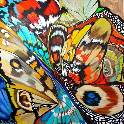 Contemporary Painting - "Mariposa XVIl" (Original Art from DL Watson) Butterfly Wings Art, Howard Hodgkin, Abstract Butterfly, Insect Art, Butterfly Painting, Tropical Rainforest, Watercolor Canvas, Abstract Expressionist, Butterfly Art