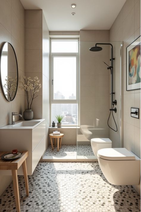 Innovative flooring design in a compact bathroom space Small Bathroom Flooring Ideas, Small Bathroom Flooring, Bathroom Flooring Ideas, Luxury Vinyl Planks, Bathroom Big, Vinyl Planks, Compact Bathroom, Tiny Bathroom, Flooring Ideas