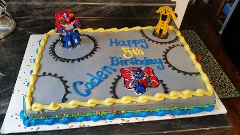 Transformers Sheet Cake, Simple Transformers Cake, Transformer Cakes For Boys, Transformer Birthday Cake, Transformers Birthday Cake, Transformers Cake, Transformers Birthday Parties, Transformers Birthday, 7th Birthday Cakes