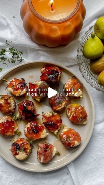 casey cheek on Instagram: "The start of fall means mean it’s officially FIG season! These goat cheese stuffed figs wrapped in prosciutto are the easiest & fanciest app you’ll make all autumn & you only need 4 ingredients 🍂

Goat Cheese Stuffed Figs w/ Prosciutto

• 2 cups figs, sliced in half
• 1/2 cup goat cheese (I prefer honey goat cheese)
• 3-4 pieces of prosciutto, cut longways 
• 4 tbsp hot pepper jelly
• thyme (optional)

1. After you slice your figs, spread the goat cheese on the cut side. Wrap each fig in prosciutto and brush on the hot pepper jelly. 
2. Bake at 350 F for 10 minutes until prosciutto is crispy. You can also Air fry them at 350 F for 8-10 minutes. 
3. Drizzle on some more hot pepper jelly and sprinkle some fresh thyme. Serve and enjoy!

#alltypesofbowls #appetizers Stuffed Figs Appetizers, Prosciutto Wrapped Figs, Figs With Cheese, Stuffed Figs, Fig Appetizer, Honey Goat Cheese, Fig Season, Start Of Fall, Hot Pepper Jelly